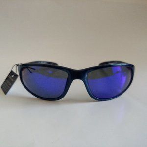 (NWT) Vintge 90's PC Wrap Around Sporty Sunglasses (Met.Blue/Blue M)